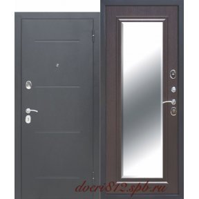 Входная дверь 7,5 см Гарда  Серебро Зеркало Фацет венге